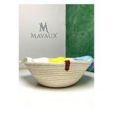 MaVaux Jüt Hasır Sepet, beyaz