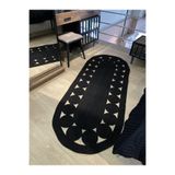 MaVaux Jüt Hasırlı El Örgüsü Kilim SİYAH 100 x 300