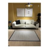MaVaux Jüt Sisal Şönil Kaymaz Dokuma Taban Tozsuz Kilim Halı 9313AntrasitÇerçeve 160 x 230