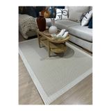 MaVaux Jüt Sisal Şönil Kaymaz Dokuma Taban Tozsuz Kilim Halı 9427BeyazÇerçebe 80 x 150