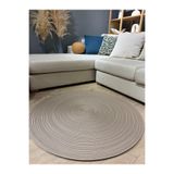 MaVaux Jüt Yuvarlak Hasır Görünümlü Klasik Halı Kilim Taş 100 x 100