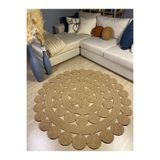 MaVaux Krizantem Jüt Hasırlı Örgü Kilim Hasır 100 x 100