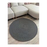 Mavaux Linea Saç Örgü Halı, Kilim Yuvarlak Modern Hasır Halat Özel Tasarım Salon Antre Yatak Odası Kilimi