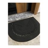 MaVaux London Jüt, Desenli Kapı Önü, Paspas, Banyo Paspası, Balkon Paspası/Hediyelik, Ev Eşyası. SiyahTrikotlu 60 x 100