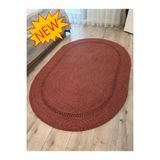 MaVaux Lotus Jüt Hasırlı El Örgüsü Kilim – Doğal Dokulu, Oval Formlu Dekoratif Tasarım NAR ÇİÇEĞİ KIRÇIL 80 x 300