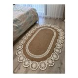 MaVaux Marguerite Özel Tasarım Hasır Jüt Kilim – Koridor, Antre ve Salon Halısı Yolluk HASIR - KREM 100 x 200