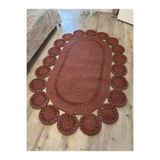 MaVaux Marguerite Özel Tasarım Hasır Jüt Kilim – Koridor, Antre ve Salon Halısı Yolluk Nar Çiçeği Kırçıl 120 x 180