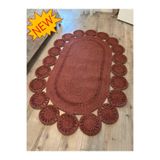 MaVaux Marguerite Özel Tasarım Hasır Jüt Kilim – Koridor, Antre ve Salon Halısı Yolluk Nar Çiçeği Kırçıl 80 x 100