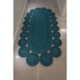 MaVaux Marguerite Özel Tasarım Hasır Jüt Kilim – Koridor, Antre ve Salon Halısı Yolluk PETROL MAVİ 80 x 150