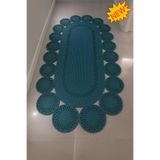 MaVaux Marguerite Özel Tasarım Hasır Jüt Kilim – Koridor, Antre ve Salon Halısı Yolluk PETROL MAVİ 90 x 150