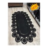 MaVaux Marguerite Özel Tasarım Hasır Jüt Kilim – Koridor, Antre ve Salon Halısı Yolluk Siyah 80 x 150