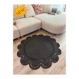 MaVaux Matrix Jüt Kilim, Paspas, Mutfak Halısı, Banyo, Kilim, Halı, Oturma Odası Halısı, Balkon Halısı ANTRASİT 150 x 150