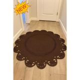 MaVaux Matrix Jüt Kilim, Paspas, Mutfak Halısı, Banyo, Kilim, Halı, Oturma Odası Halısı, Balkon Halısı Kahverengi 90 x 90