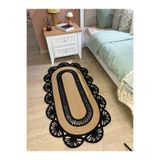 MaVaux Matrix Jüt Kilim, Paspas, Mutfak Halısı, Banyo Paspası, Kilim, Halı, Oturma Odası Halısı HasırSiyah 100 x 150