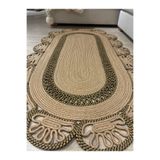 MaVaux Matrix Jüt Kilim, Paspas, Mutfak Halısı, Banyo Paspası, Kilim, Halı, Oturma Odası Halısı HasırSiyahKırçıllı 60 x 120
