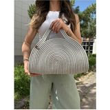 MaVaux Mia Clutch Çanta Jüt Malzeme ile Şık ve Organik Tasarım Plaj Koleksiyonu - Gri
