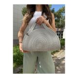 MaVaux Mia Hasır Jüt Clutch Çanta Gri Tek Ebat