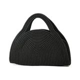 MaVaux Mia Hasır Jüt Clutch Çanta Organik Malzeme ile Plaj Tekstili Koleksiyonu - Siyah