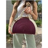 MaVaux Mia Jüt Clutch Çanta Şık Görünüm ve Organik Özellikler ile Plaj İçin Tasarlandı - Mor