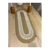 Mavaux Modern Doğal Jüt, Desenli, Hasır, Amerikan Servis, Masa, Sehpa Örtüsü Runner. 30X80