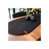 MaVaux modern Doğal Jüt, Hasır, Amerika Servis, Masa,Sehpa Örtüsü Runner. 30x80 Siyah 30 x 80
