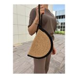MaVaux Moss Fermuarlı Hasır Jüt Vegan Clutch Çanta HasırSiyah