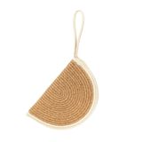 MaVaux Moss Fermuarlı Hasır Jüt Vegan Clutch Çanta JütBeyaz