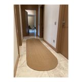 MaVaux Oval Jüt Yuvarlak Hasır Görünümlü Klasik Halı Kilim JütOval 80 x 300