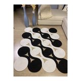 MaVaux Quantum Jüt Görünümlü Hasır Özel Yapım Kilim SiyahBeyaz 100 x 130