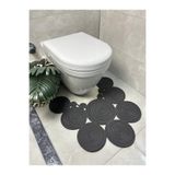 MaVaux Sakura Jüt, Hasır, Paspas, Banyo Paspası, Klozet Önü Paspası, Klozet Paspas, Çift Taraflı Antrasit 36 x 50