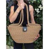 MaVaux Sardinia Handmade Hasır Tote Çanta Şık Görünüm ve Modern Koleksiyon Yazın Modası - Siyah