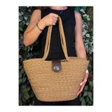 MaVaux Sardinia Kapaklı Handmade Hasır Tote Plaj ve Günlük Çanta Yazın Modası Kahverengi