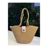 MaVaux Sardinia Kapaklı Handmade Hasır Tote Plaj ve Günlük Çanta Yazın Modası Lila