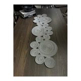 Mavaux Satürn Runner Doğal Jüt, Desenli, Hasır, Amerikan Servis, Masa, Sehpa Örtüsü Runner 30X125