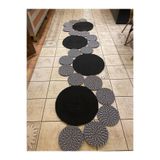 MaVaux Siyah Kırçıllı Hasır El Dokuma Jüt Yolluk Halı Kilim Siyah Kırçıl 100 x 230
