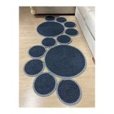 MaVaux Siyah Snake Hasır Jüt Bej Yolluk Halı Kilim BambuMaviKırçıllı 55 x 134