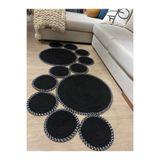 MaVaux Siyah Snake Hasır Jüt Bej Yolluk Halı Kilim SiyahKırçıllı 100 x 430