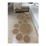 MaVaux Siyah Snake Hasır Jüt Bej Yolluk Halı Kilim