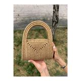MaVaux Soft Mini Jüt Hasır Portföy Clutch El Çantası Yazın Modası Hasır