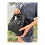 MaVaux Soft Mini Jüt Hasır Portföy Clutch El Çantası Yazın Modası Siyah