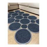 MaVaux Square Dikdörtgen Çift Taraflı Jüt Hasır Halı Kilim BambuLaci 80 x 80