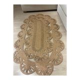 MaVaux Tiradia Hasır Jüt Kilim Halı Hasır Oval 80 x 250