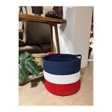MaVaux Tommy 45x35 Jüt Pamuklu Büyük Boy Sepet, Battaniye, oyuncak Sepeti LacivertKırmızı 45 x 36