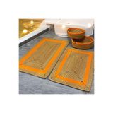 MaVaux Venedik Jüt, Hasır,Banyo Paspas Takımı, 4'lü Banyo Takımı TuruncuHasır 50 x 80