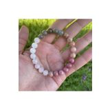 Mavera Doğaltaş Özgüven Ay Taşı, Rodonit, Pembe Kuvars, Çilek Kuvars, Labradorit Taşı 8 mm Küre Kesim