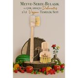 Mavessa Doğal Meyve-Sebze-Bulaşık ve Çok Amaçlı Dekoratif Temizlik Fırçası 2'li Vegan Mutfak Temizlik Seti