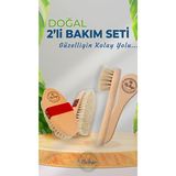 Ma'Vessa Doğal Selülit At Kılı Vücut Fırçası ve Yüz Bakım Fırçası 2'li Doğal Bakım Seti