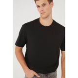 Mavi 066249-900 Siyah Pamuklu Rahat Kesim Bisiklet Yaka Basic Erkek T-Shirt