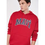 Mavi 067149-70464 Logo Baskılı Kırmızı Erkek Sweatshirt