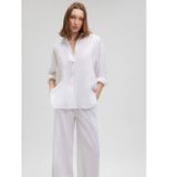 Mavi % 100 Keten Loose Fit Uzun Kollu Bayan Gömlek 1210747-620 BEYAZ